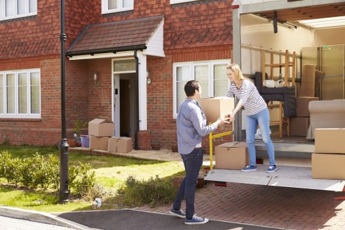 Office relocation planning in Fulham with moving boxes and workspace preparation