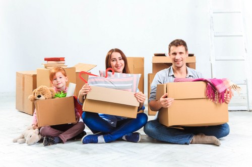Moving team handling boxes during a Fulham home relocation