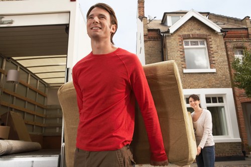 Prepared piano transport with padding and secure moving equipment