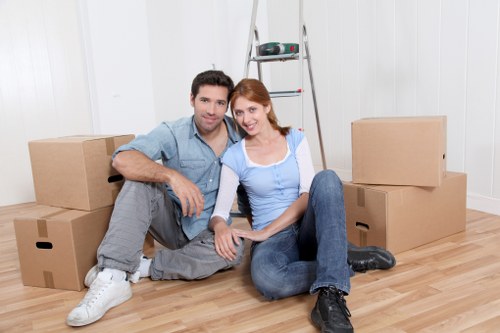 Moving van ready for a house relocation in Fulham