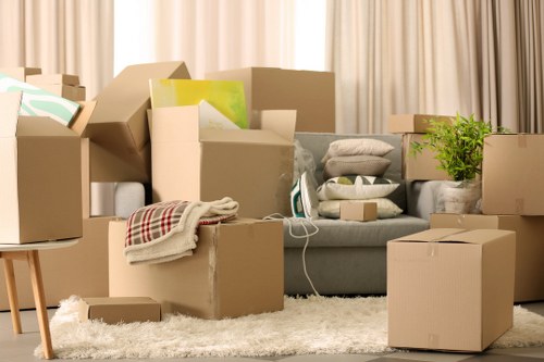 Room-by-room packing setup for a Fulham relocation