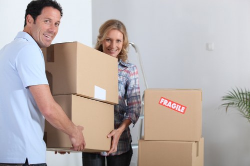 Fulham moving team protecting furniture during transport